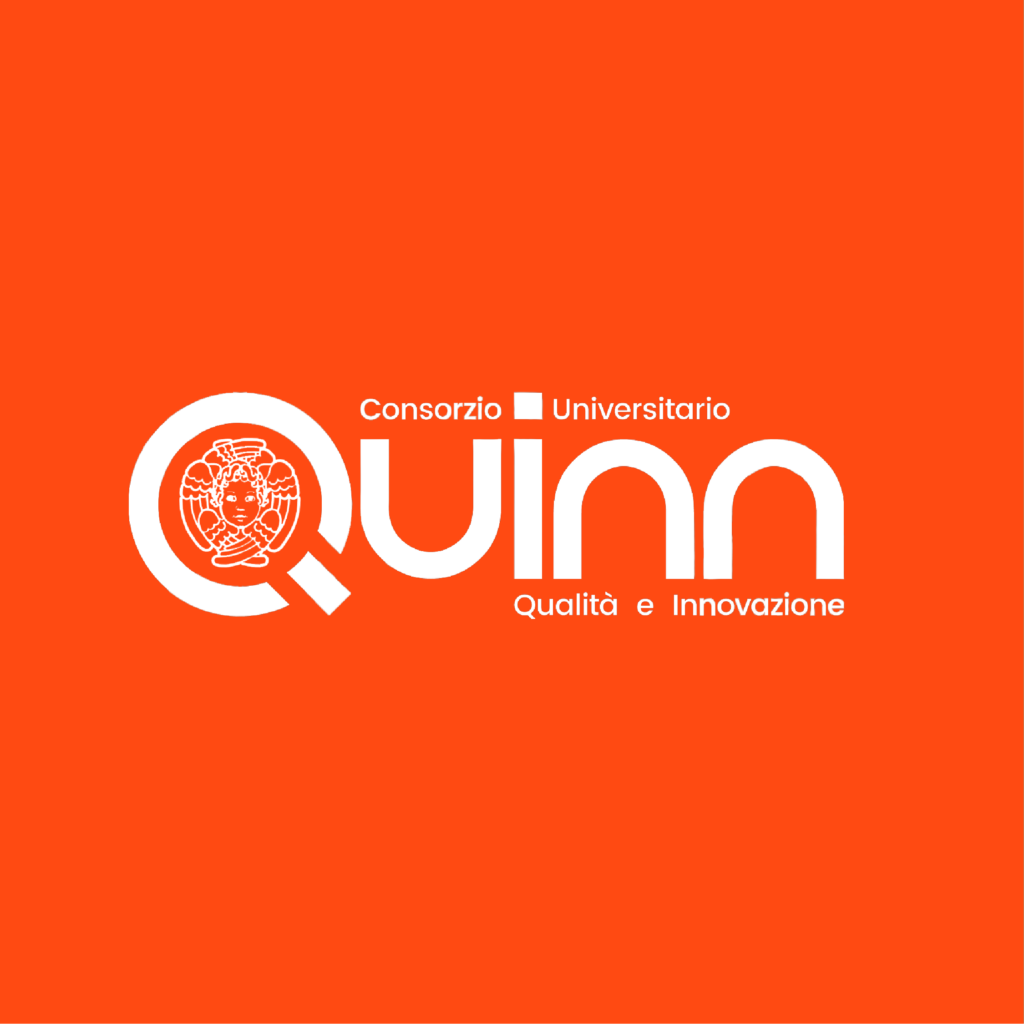 Logo Quinn su sfondo arancione